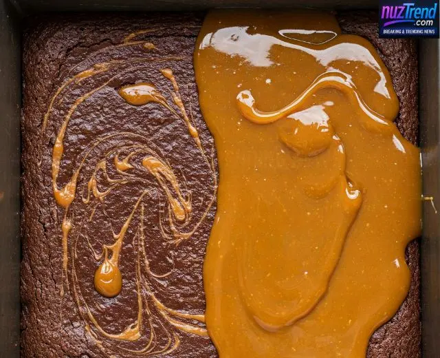 Assembling and Baking Miso Caramel Brownies