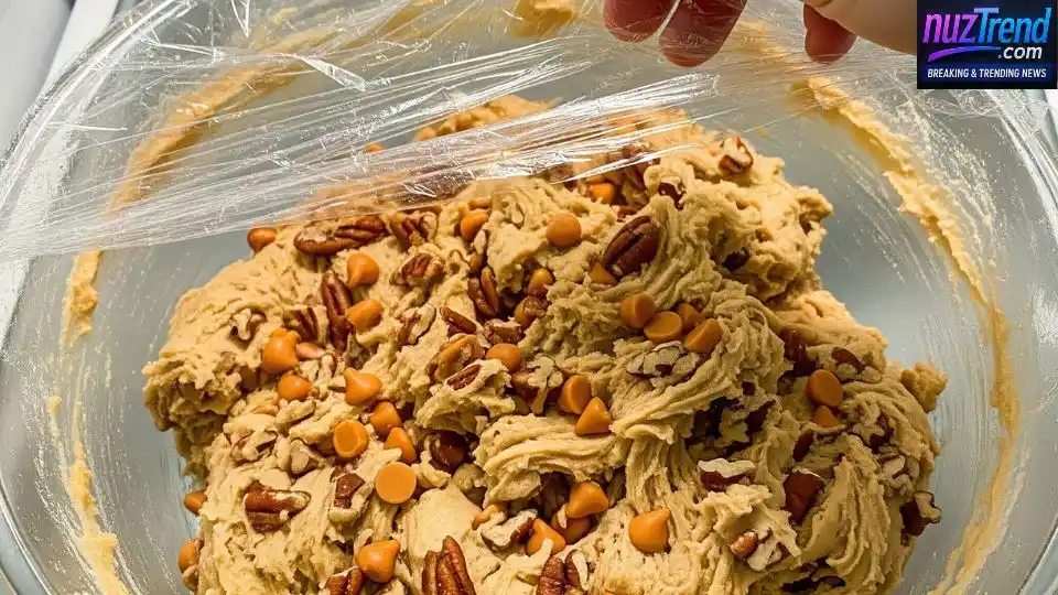 Chilling cookie dough in the fridge