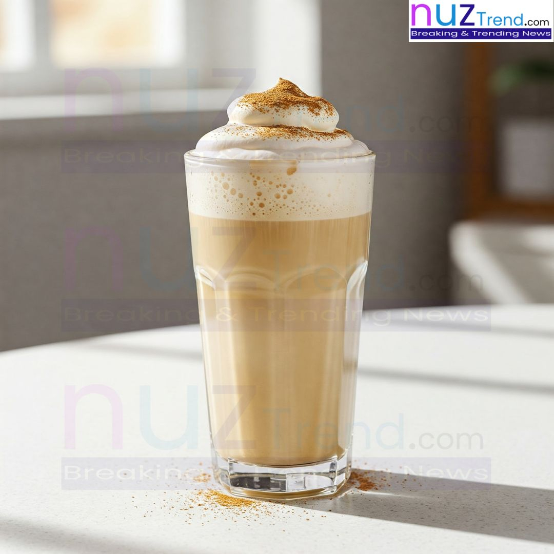 Enjoying a freshly made tahini latte at home