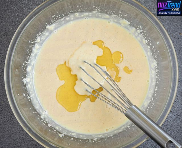 Mix wet ingredients in separate bowl