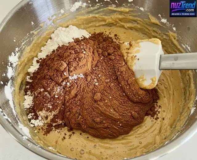 Preparing the Brownie Batter for Miso Caramel Brownies