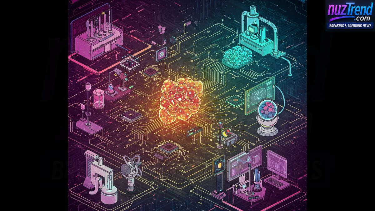 Futuristic illustration showing time crystal applications in computing and science