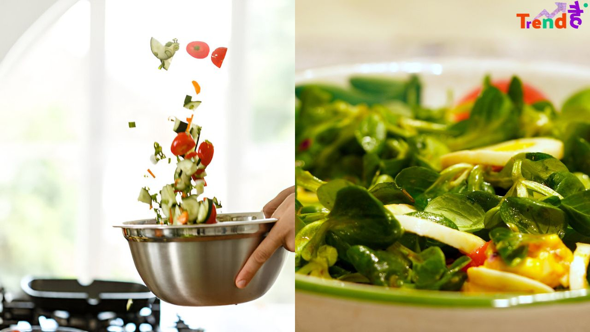 tossing and serving salad