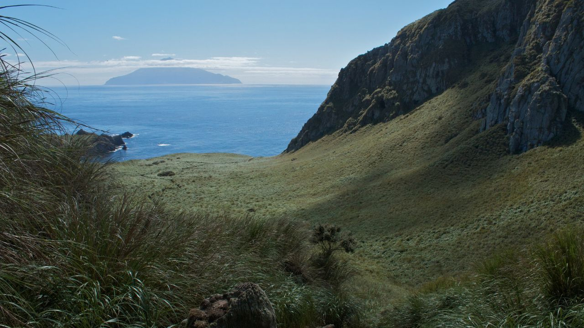 View of Tristan da Cunha from Nightingale island
