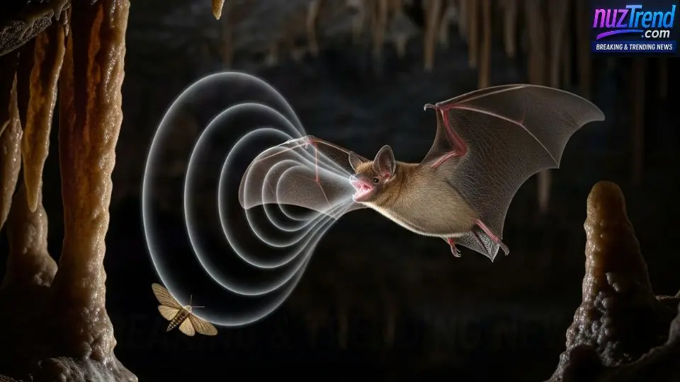 Bat using his ultrasonic echolocation