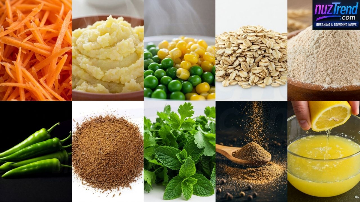 Ingredients for healthy veggie patties